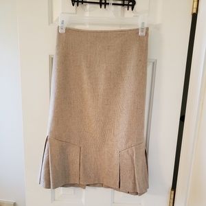 Lght brwn, knee length, size 10, george wool skirt